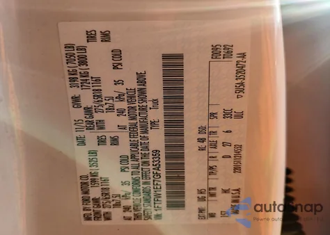 2016 Ford F150 Supercrew z USA, uszkodzony, nr VIN 1FTFW1EF7GFA53359